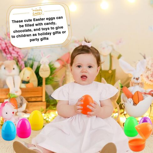 30 عبوة من بيض عيد الفصح الملون الكبير وبيض عيد الفصح المسطح والبيض المفاجئ البلاستيكي القابل للحشو لعيد الفصح ومستلزمات حفلات الصيد وحشو السلال القابلة لإعادة الملء in Kuwait