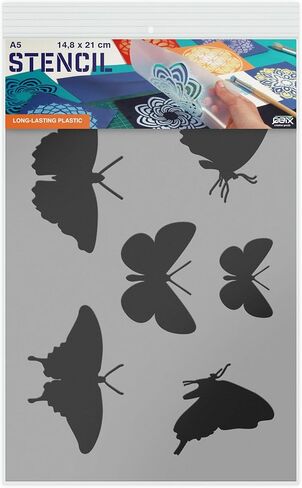 Butterflies Stencil - A5 Size - Reusable Kids Friendly DIY Stencil for Painting, Baking, Crafts, Wall, Furniture in Kuwait