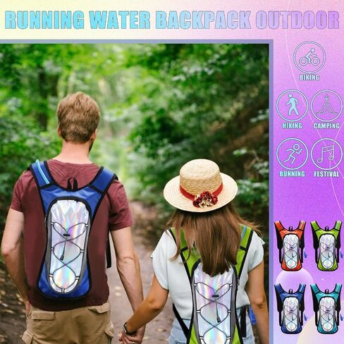 Chunful 4 Pack Rave Hydration Pack with 2L Water Bladder Lightweight Hydration Backpack Outdoor Water Backpack Musical Festival Essential for Women Men Running Cycling Climbing Hiking, 4 Color in Saudi Arabia