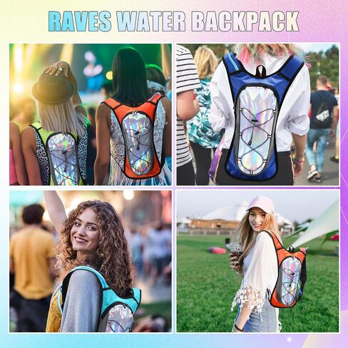 Chunful 4 Pack Rave Hydration Pack with 2L Water Bladder Lightweight Hydration Backpack Outdoor Water Backpack Musical Festival Essential for Women Men Running Cycling Climbing Hiking, 4 Color in Saudi Arabia