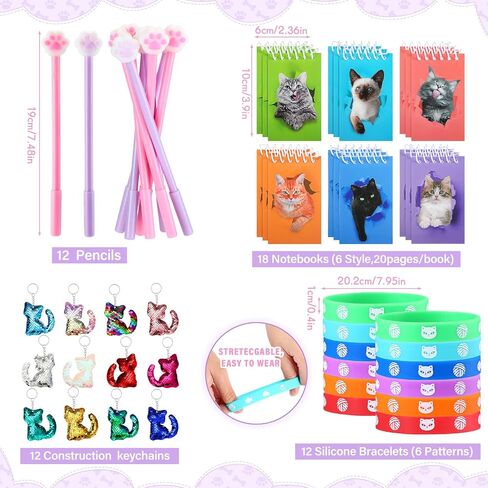 Jerify 91 Pcs Cat Birthday Party Favors Decoration Cat Party favor bags Fillers Drawstring Backpack Bracelets Squeeze Kids Toys Party Supplies for Gift Reward Prizes(Novelty Style) in Saudi Arabia