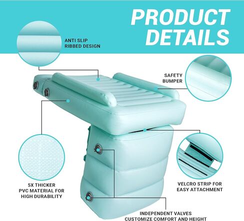 Inflatable Airplane Bed for Kids - Comfortable Toddler Plane Bed - Travel Bed Set with Pillow, Travel Bag - Footrest for Long Flights - Portable Blow Up Kid Bed with Air Pump in Saudi Arabia