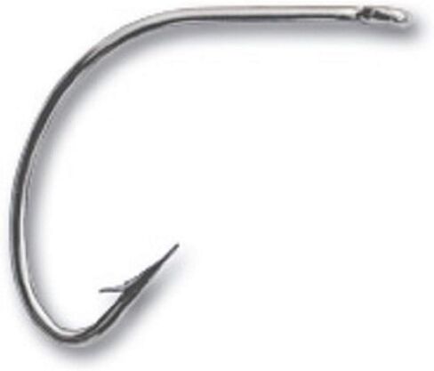 Mustad Classic Reversed Straight Eye Wide Gap Hollow Point Hook (Pack of 100), Nickel, 1/0 in Saudi Arabia