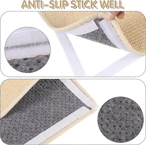 Wedding Pails 2PCS Cat Scratching Mat,23.6x15.7" Natural Sisal Cat Wall Scratcher with Hook Loop Tape Cat Scratching Rug for Indoor Cats,Stick on Floor and Wall,Protect Carpet Couch Furniture in Kuwait