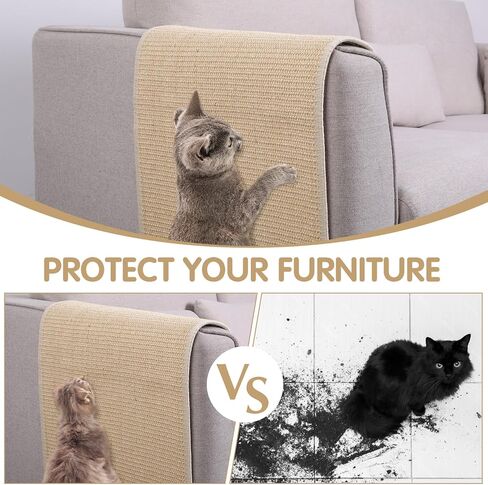 Wedding Pails 2PCS Cat Scratching Mat,23.6x15.7" Natural Sisal Cat Wall Scratcher with Hook Loop Tape Cat Scratching Rug for Indoor Cats,Stick on Floor and Wall,Protect Carpet Couch Furniture in Kuwait