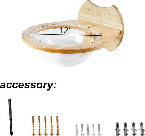 أثاث مثبت على الحائط للقطط، أرجوحة خشبية حديثة ممتازة من الأكريليك على شكل قبة أرفف ومجاثم للجدار، بوزن يصل إلى 33 رطلًا in Kuwait