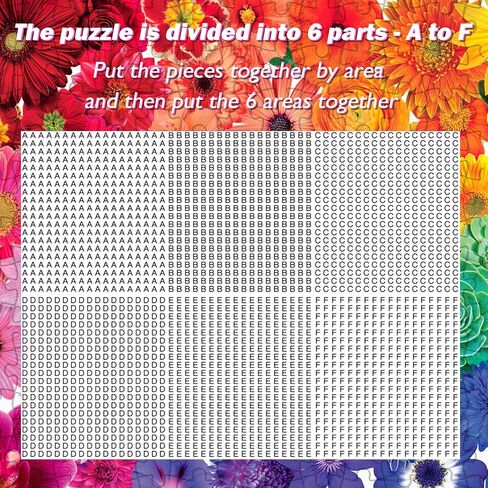 Jigsaw Puzzles for Adults 1000 Pieces, Rainbow Flowers Puzzle Game Large 1000 Pieces Artwork for Adults Teens Family - 27.6X 19.7IN (Flower) in Saudi Arabia