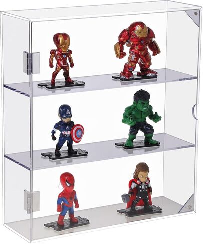 حافظة عرض أكريليك لشخصيات Funko Pop، صندوق عرض من 3 طبقات مثبت على الحائط أو سطح المكتب، منظم خزانة عرض مقاوم للغبار لشخصيات الحركة الصغيرة، السيارة، الصخور، الكريستال، المقتنيات الزجاجية in Kuwait