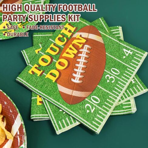 مجموعة لوازم حفلات كرة القدم تكفي 50 شخصًا، تتضمن أطباق عشاء مقاس 9 بوصات، وأطباق حلوى مقاس 7 بوصات، ومناديل - ديكورات حفلات أعياد ميلاد كرة القدم لمحبي الرياضة وحفلات استقبال المولود الجديد in Kuwait