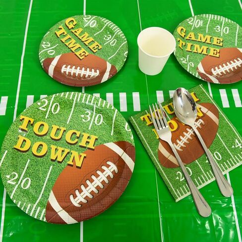 مجموعة لوازم حفلات كرة القدم تكفي 50 شخصًا، تتضمن أطباق عشاء مقاس 9 بوصات، وأطباق حلوى مقاس 7 بوصات، ومناديل - ديكورات حفلات أعياد ميلاد كرة القدم لمحبي الرياضة وحفلات استقبال المولود الجديد in Kuwait