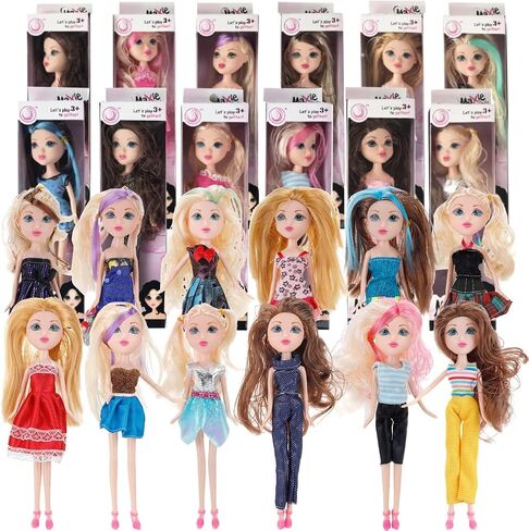 Liberty Imports 12 Pack: American Fashion Beauty Dolls in Individual Boxes - 10" Girls Runway Divas Multipack Toys Bundle Bulk Party Favors Supplies (10") in Saudi Arabia