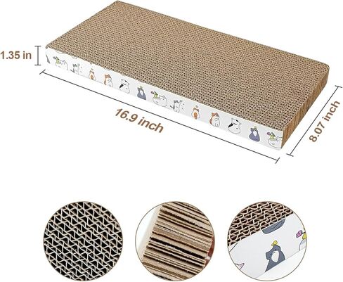 Cardboard Scratcher Pad, 1 Pc Cat Scratchers for Indoor Cats Grinding Claw and Tooth Board Cat Scratcher Cardboard Cat Scratching Board in Kuwait