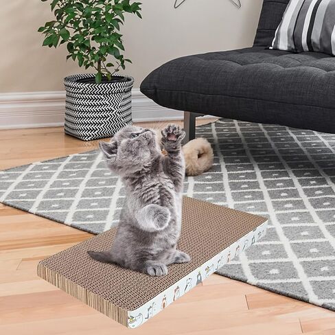 Cardboard Scratcher Pad, 1 Pc Cat Scratchers for Indoor Cats Grinding Claw and Tooth Board Cat Scratcher Cardboard Cat Scratching Board in Kuwait