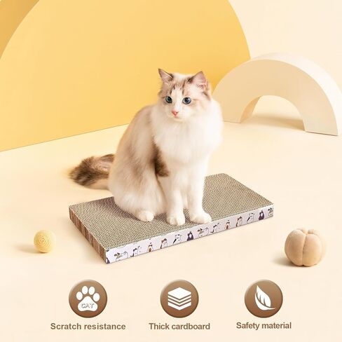 Cardboard Scratcher Pad, 1 Pc Cat Scratchers for Indoor Cats Grinding Claw and Tooth Board Cat Scratcher Cardboard Cat Scratching Board in Kuwait