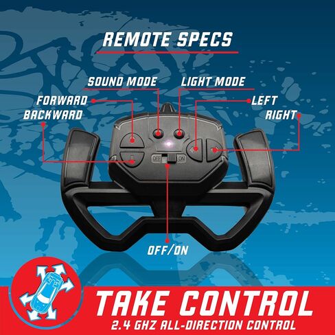 Force1 Techno Racer Remote Control Car for Kids - LED RC Car, High Speed Race Drift Car Toy with Music, Engine Sounds, Light Up Car Shell, and Easy Remote Control (Red) in Kuwait