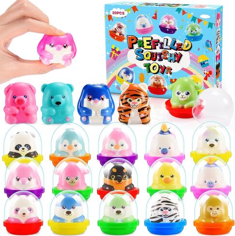 20 PCS Squishy Animals Toys, Birthday Gifts for Kids Classroom Prizes Treasure Box Toys Party Favors Desk Pets Sensory Toys for Autism Goodie Bags Pinata Stuffers for Toddler Boys Girls in Saudi Arabia