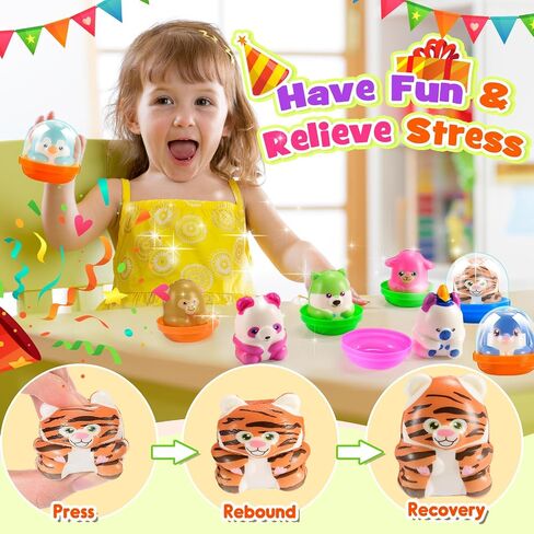 20 PCS Squishy Animals Toys, Birthday Gifts for Kids Classroom Prizes Treasure Box Toys Party Favors Desk Pets Sensory Toys for Autism Goodie Bags Pinata Stuffers for Toddler Boys Girls in Saudi Arabia