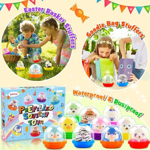 20 PCS Squishy Animals Toys, Birthday Gifts for Kids Classroom Prizes Treasure Box Toys Party Favors Desk Pets Sensory Toys for Autism Goodie Bags Pinata Stuffers for Toddler Boys Girls in Saudi Arabia