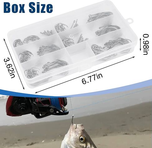 Circle Hooks Saltwater Fishing Hook Kit, 160pcs Offset Hooks Catfish Hook Sharp Octopus Fishing Hooks High Carbon Steel Sport Circle Hooks for Saltwater Freshwater Fishing Size:1#-5/0 in Saudi Arabia