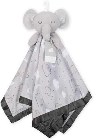 لعبة Just Born للأولاد والبنات حديثي الولادة والرضع والأطفال الصغار في غرفة الأطفال، بطانية أمان للحيوانات، فيل رمادي، مقاس واحد in Kuwait