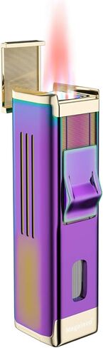 ولاعة شعلة مع ولاعة نفاثة رباعية ولاعة لهب وردي، ولاعة غاز بوتان قابلة لإعادة الملء، ولاعة غاز قابلة للتعديل مع نافذة مرئية للوقود، ولاعة مقاومة للرياح للرجال والنساء، هدية (غاز البوتان غير متضمن) in Kuwait