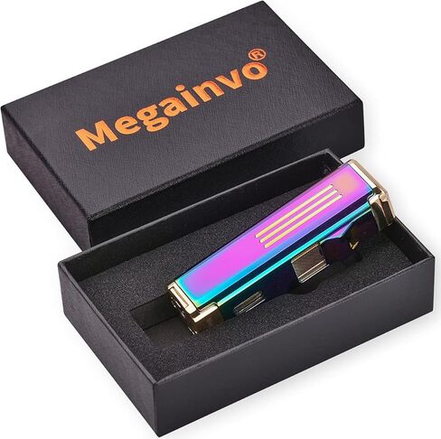 ولاعة شعلة مع ولاعة نفاثة رباعية ولاعة لهب وردي، ولاعة غاز بوتان قابلة لإعادة الملء، ولاعة غاز قابلة للتعديل مع نافذة مرئية للوقود، ولاعة مقاومة للرياح للرجال والنساء، هدية (غاز البوتان غير متضمن) in Kuwait