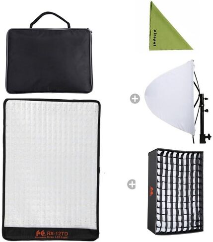 مجموعة Falcon Eyes ثنائية اللون (عبوة جديدة) طقم RX-12TD ضوء صور LED مرن ثنائي اللون + صندوق إضاءة ممتد RX-12OB + صندوق إضاءة شبكي على شكل قرص العسل RX-12SBHC in Kuwait