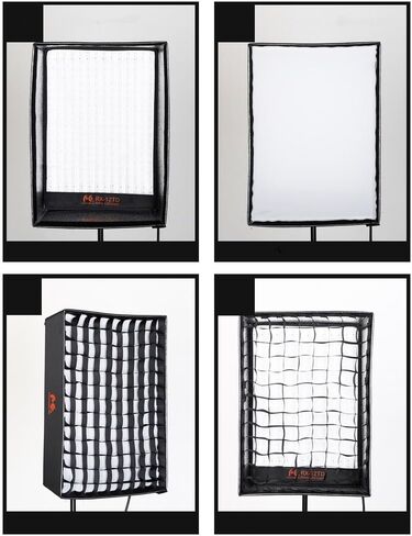 مجموعة Falcon Eyes ثنائية اللون (عبوة جديدة) طقم RX-12TD ضوء صور LED مرن ثنائي اللون + صندوق إضاءة ممتد RX-12OB + صندوق إضاءة شبكي على شكل قرص العسل RX-12SBHC in Kuwait