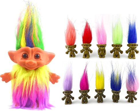 Yintlilocn-11pack Vintage Troll Dolls,Lucky Dolls Chromatic Adorable for Collections, School Project,Arts and Crafts,Party Favors in Saudi Arabia