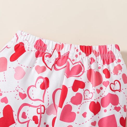 My First Valentine's Day Newborn Baby Girl Outfits Letter Romper Love Heart Print Bell-Bottom Flare Pants Headband in Kuwait