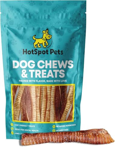 hotspot pets Premium 12'' Beef Trachea for Dogs Large - All Natural Long Lasting Dog Chews Rich in Glucosamine & Chondroitin 100% Beef Chews Single Ingredient Grass Fed Dog Treats in Kuwait