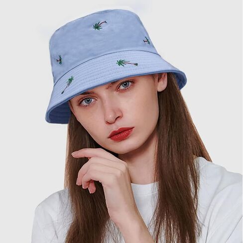 Taidor Print Cotton Bucket Hat Beach Hat Summer Travel Sun Hats Fisherman Cap in Saudi Arabia