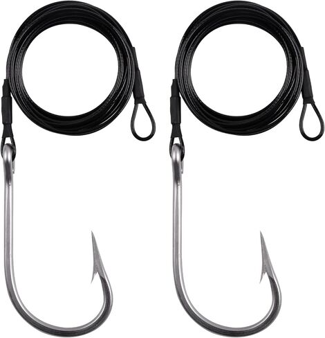 Fishing Shark Rigs Surf Fishing Stainless Steel Cable Leader Wire with Tuna Shark Hooks Saltwater Fishing Deep Sea Hooks Big Fish Shark Leader Rig in Saudi Arabia