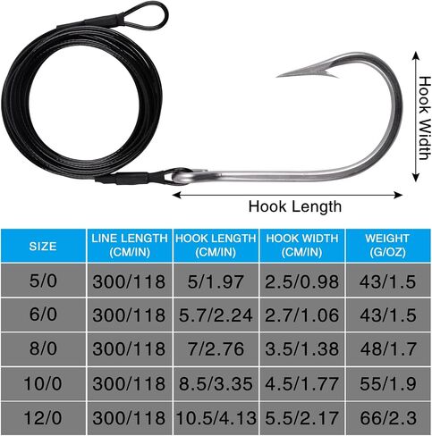 Fishing Shark Rigs Surf Fishing Stainless Steel Cable Leader Wire with Tuna Shark Hooks Saltwater Fishing Deep Sea Hooks Big Fish Shark Leader Rig in Saudi Arabia