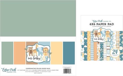 حزمة مجموعة ورق Echo Park: حزمة ورق صلبة مقاس 12 × 12 بوصة من طفلنا الصغير + حزمة ورق مزدوجة الجوانب مقاس 6 × 6 بوصة من طفلنا الصغير in Kuwait