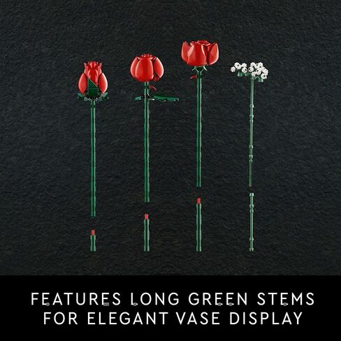 باقة ورود من LEGO Icons، زهور صناعية لديكور المنزل، هدية لعيد الأم أو الذكرى السنوية أو أي يوم خاص، نموذج بناء وعرض فريد من المجموعة النباتية، 10328 in Saudi Arabia