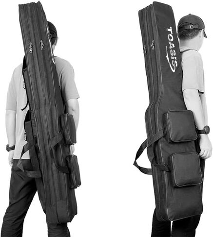 Toasis Fishing Rod Carrier Bag Fishing Pole Carrying Case for Travel 4.26 Ft Length 1.3M (Olive) in Saudi Arabia