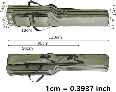 Toasis Fishing Rod Carrier Bag Fishing Pole Carrying Case for Travel 4.26 Ft Length 1.3M (Olive) in Saudi Arabia