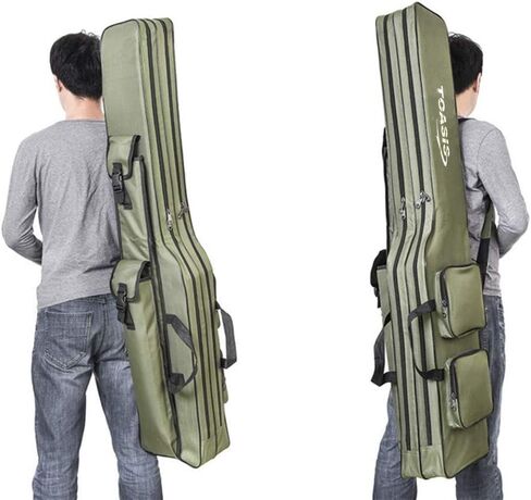 Toasis Fishing Rod Carrier Bag Fishing Pole Carrying Case for Travel 4.26 Ft Length 1.3M (Olive) in Saudi Arabia