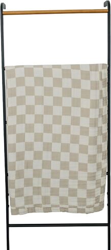 Mebie Baby Quilt, Coastal Plaid and Navy, 100% Cotton Muslin Baby Blanket for Girls and Boys, Newborns to Toddler, Soft Swaddle Blanket, 47"x47" in Saudi Arabia