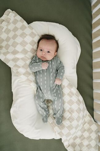 Mebie Baby Quilt, Coastal Plaid and Navy, 100% Cotton Muslin Baby Blanket for Girls and Boys, Newborns to Toddler, Soft Swaddle Blanket, 47"x47" in Saudi Arabia