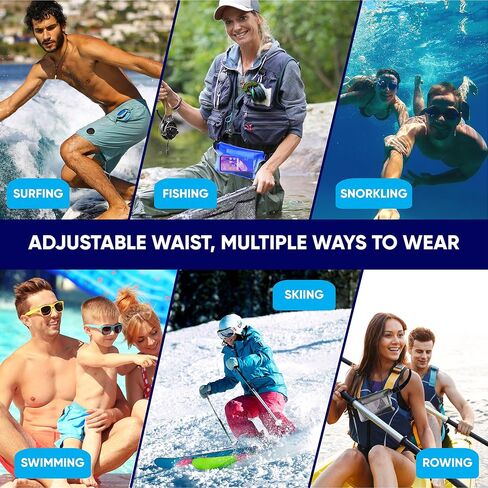 Waterproof Pouch With Black Waist Strap, Fanny Packs for Women and Men - Joylyfe Belt Pouches Best way to keep phone and valuables for Travel safe and dry Black Gray Blue (3pcs Pack) in Saudi Arabia