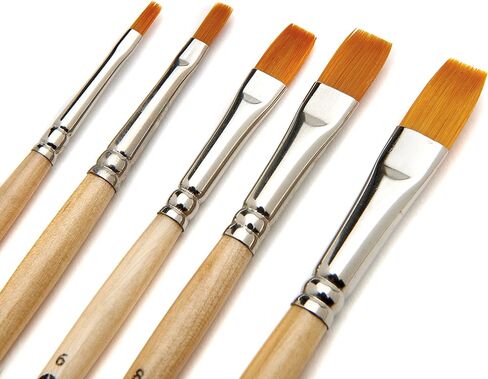 مجموعة فرش طلاء فنية من AIT - 14 فرشاة طلاء - دائرية، ومسطحة، وتظليل الزوايا، وFilberts - مصنوعة يدويًا في الولايات المتحدة الأمريكية لأداء موثوق به باستخدام الزيت والأكريليك والألوان المائية in Kuwait