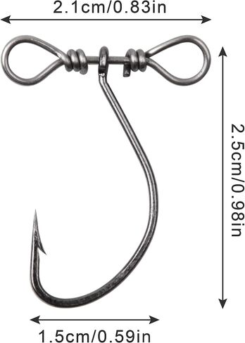 Drop Shot Fishing Hooks -100pcs Fishooks in-line Drop Shot Rig High Carbon Steel Worm Hooks for Carp Bass Perch Catfish in Saudi Arabia