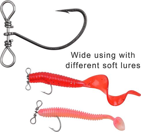 Drop Shot Fishing Hooks -100pcs Fishooks in-line Drop Shot Rig High Carbon Steel Worm Hooks for Carp Bass Perch Catfish in Saudi Arabia
