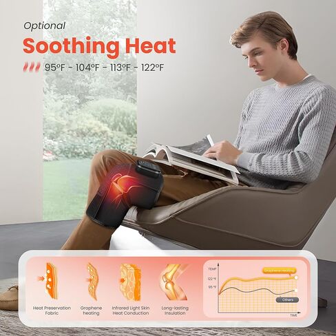 COMFIER Cordless Knee Massager with Vibration, Heated Knee Brace for Arthritis, Knee Heating Pad for Knee Pain, Electric Knee Support Fsa Hsa Eligible, Graphene Heating, Gifts for Men Women (Set of 1) in Kuwait