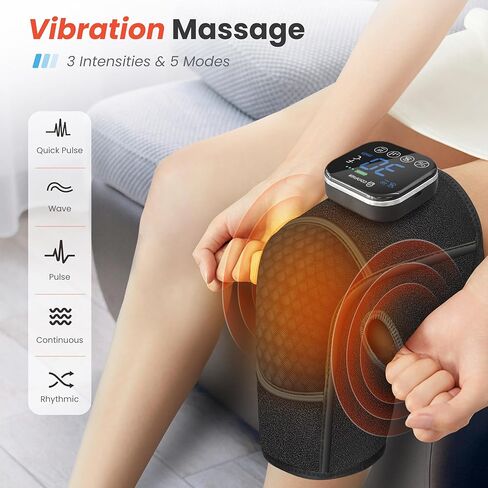 COMFIER Cordless Knee Massager with Vibration, Heated Knee Brace for Arthritis, Knee Heating Pad for Knee Pain, Electric Knee Support Fsa Hsa Eligible, Graphene Heating, Gifts for Men Women (Set of 1) in Kuwait