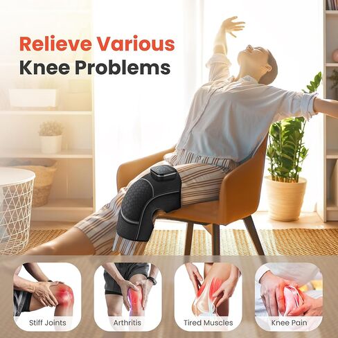 COMFIER Cordless Knee Massager with Vibration, Heated Knee Brace for Arthritis, Knee Heating Pad for Knee Pain, Electric Knee Support Fsa Hsa Eligible, Graphene Heating, Gifts for Men Women (Set of 1) in Kuwait
