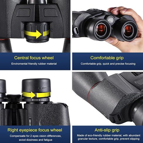 مناظير DamenVerra16x50 للبالغين عالية الطاقة - FMC مع مناشير BAK 4 - مناظير كبيرة مقاومة للماء ED مع رؤية واضحة منخفضة الإضاءة لمشاهدة الطيور والصيد والسفر ومشاهدة النجوم in Kuwait