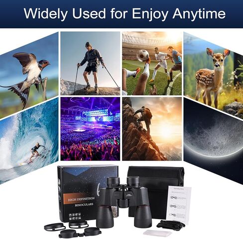 مناظير DamenVerra16x50 للبالغين عالية الطاقة - FMC مع مناشير BAK 4 - مناظير كبيرة مقاومة للماء ED مع رؤية واضحة منخفضة الإضاءة لمشاهدة الطيور والصيد والسفر ومشاهدة النجوم in Kuwait